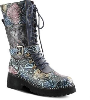 L'ARTISTE Spring Step Lenci Tall Lace Up Boots Sz 37/US 7 $210